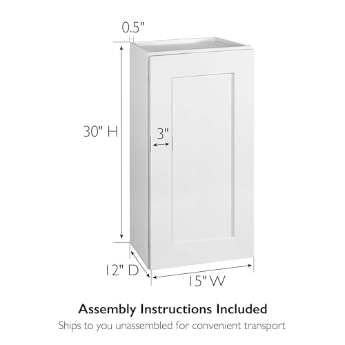 Image of Design House Brookings Kitchen Wall Cabinet, 15 inch, White