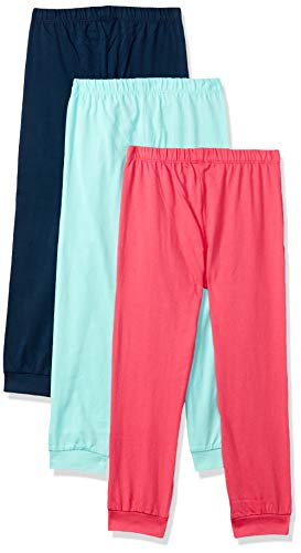 Image of Amazon Brand - Jam & Honey Girl's Pack of 3 100% Cotton Comfortable & Durable Knitted lightweight Pajama /TrackPant