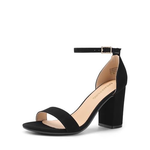 Image of DREAM PAIRS Heels for Women Chunky Block Heel Open Toe Ankle Strap 3.5 Inch Heeled Sandals for Party Date Wedding