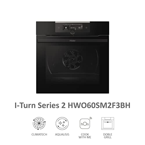Haier-I-Turn-Series-2-HWO60SM2F3BH-Horno-Multifuncion-Limpieza-por-AqualisisConectividad-WIFI-Capacidad-70L-Coccion-multinivel-11-Funciones-Mando-giratorio-Clase-A-Negro