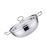 Cabilock 1pieza Cacerola Inoxidable Con Tapa De Olla Multifuncional Para Cocción Guiso y Compatible Con Inducción y Gas Utensilio Práctico y Cocina
