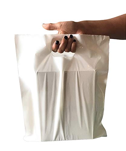 White Plastic Merchandise Store Bags, Different Sizes 9"X12", 12"X15", 15"X18" Packs Of 100/200/500 Retail Product Bags I 100% Recyclable (200, 9"X12") #TOP3