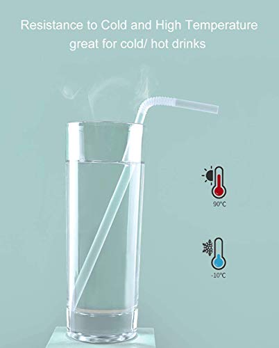 ALINK 500-Pack Clear Flexible Drinking Straws, Plastic Disposable Bendy Straws - 7.75" x 0.23"