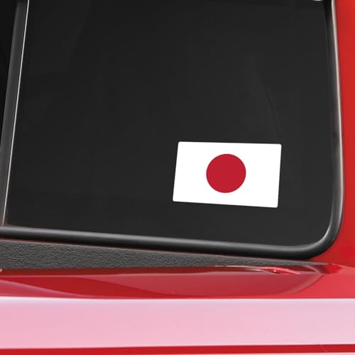 Image of World Country Flag Decal Stickers - Two Pack - for Cars Windows Bumpers Laptops Tablets Tumblers Cups Walls (Japan)