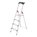 Produktbild Hailo Stehleiter ComfortLine, 4 XXL-Stufen bis 150 kg, kleine Leiter aus Aluminium mit Ablage & tiefer Standfläche, klappbare Aluleiter rostfrei, Silber, Aktuelles Modell L80, Made in Germany