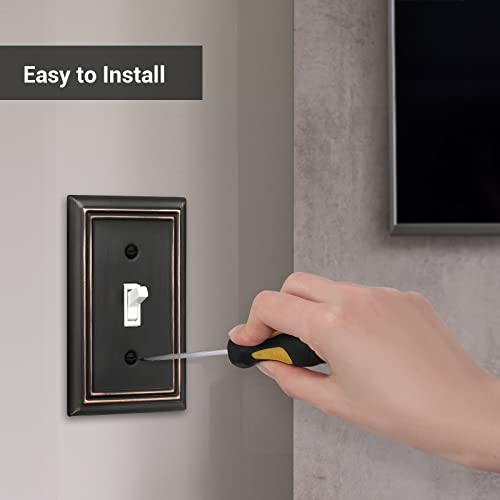 Cubiertas de interruptor de luz bronce envejecido placas de pared de palanca 4