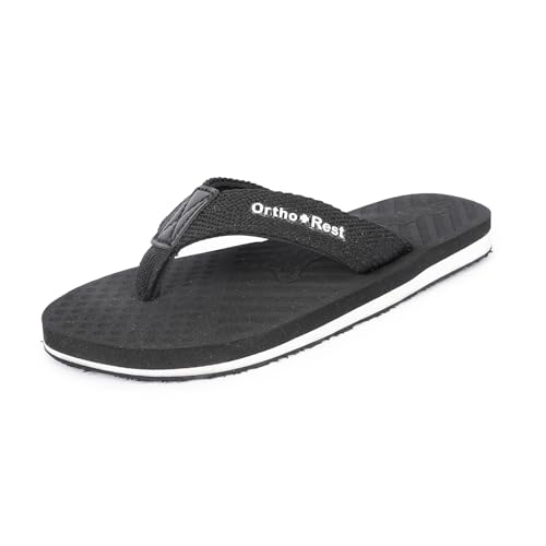 Image of Ortho + Rest Men's Flip Flop, Slipper for Men & Boys | Soft Cushioned with Arch Support, Lightweight Anti-Skid Daily Wear Chappal, Comfortable Casual Footwear