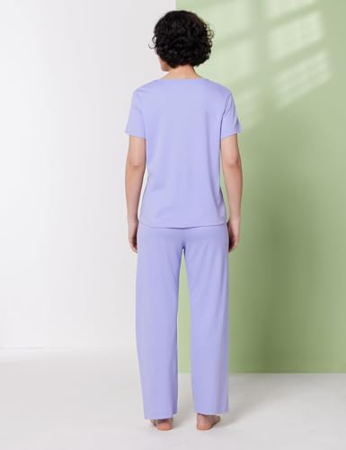 Image of Symbol Premium Women's Cotton Rib T-Shirt and Pajama Night Suit | Two Piece Set | Regular Fit (Available in Plus Sizes)