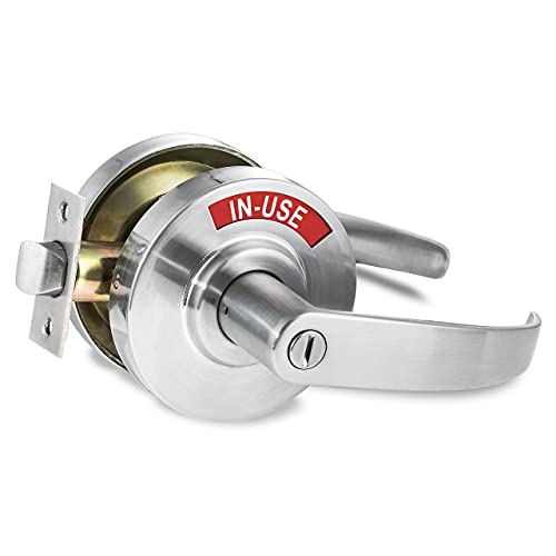 VIZILOK Heavy Duty Privacy Indicator Lock and Lever C7FS, BHMI Grade 2 Left Right Reversible Occupancy Indicator Stainless Steel Lock - Satin Chrome