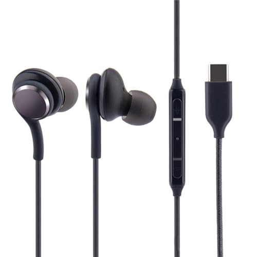 USB C Earphones Type C Headphones Compatible with All USB C Devices,In-Ear Headphones with Mic Stereo Hand free Noise Cancelling Earphones Headset,Wired Earphones 3.5 type C Jack Mic Heavy Bass Sound