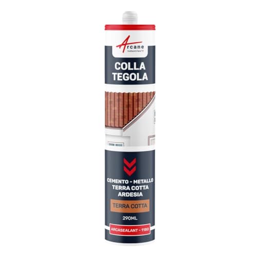 Colla per tegole, Sigillante per Tegole Polimero Ibrido ARCASEALANT - 1180-290 ml x 1 Terra cotta - ARCANE INDUSTRIES