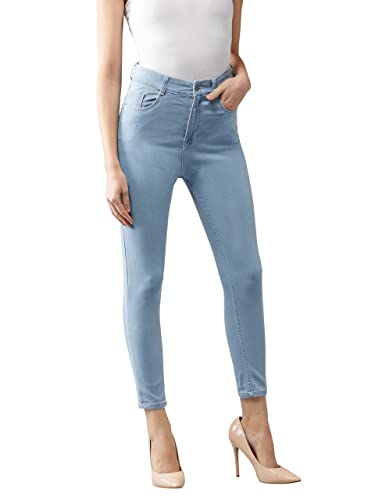 Image of Dolce Crudo Women's Skinny Fit High Rise Cropped Length Stretchable Denim Jeans
