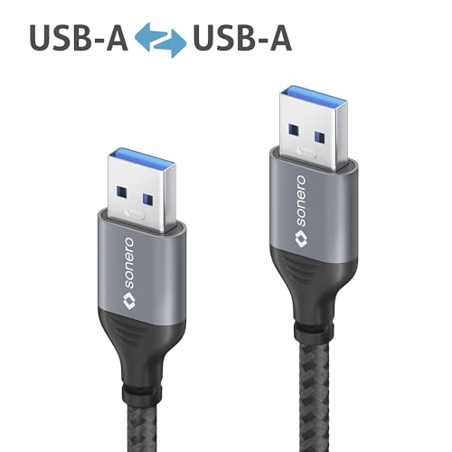 Sonero USB-A to USB-A Data Cable, 1m, 5GB/s, Space Grey/Black, 1,00 m - Image 4