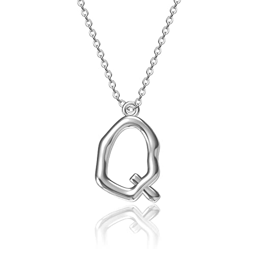 LILY123 Letra Inicial Nombre Colgante Collar Cadena para Hombres Mujeres 925 Plata Hip Hop Colgante suéter Cadena Alfabeto Collar joyería Regalo para San Valentín, Aniversario, cumpleaños Cover