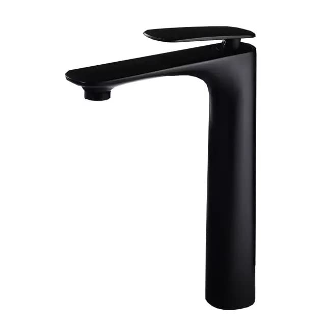 Image of Marcoware Brass Heavy Duty Single Lever Basin Mixer with Hot & Cold Connection Pipes (Black)