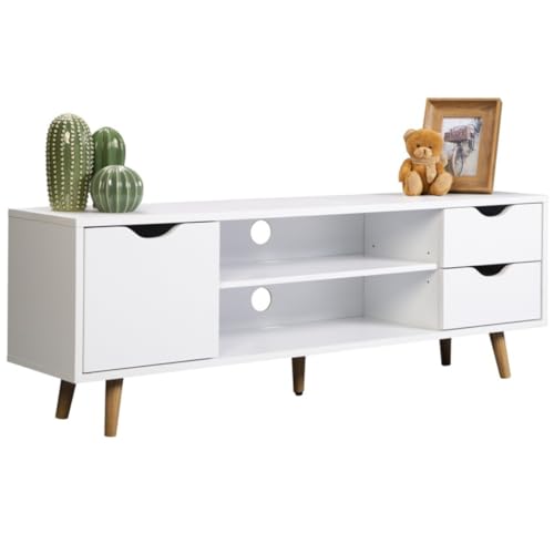 Miroytengo Mueble de TV Fiano en Color Blanco 120x41x28 CM