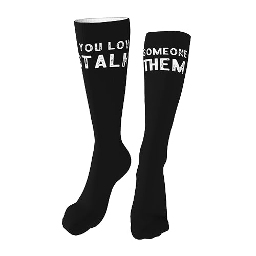 If You Love Someone Stalk Them Knee High Socks For Women Long Tube Socks Athletic Compression Socks Unisex High Socks Girls