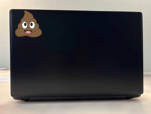 Image of StickerTalk Smiling Face Poop Emoji Vinyl Stickers, 1 Sheet of 2 Stickers, 3 inches by 3 inches Each