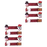 Hemobllo 8 Pièces Couverture Décorative D'aimants De Lave-vaisselle Couverture De Poignée De Poupée De Noël Décorations D'appareils De Noël Décoration De Rennes Four Accessoires 3d