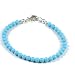 Produktbild AqBeadsUk Classic Semi-Precious 4mm Gemstone Natural Turquoise Round Beads 7.5 inch Luxury Handmade Women's Bracelet