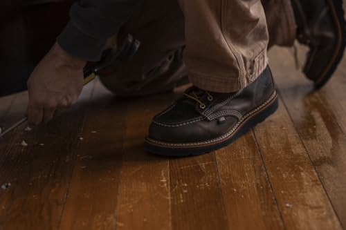 Image of Thorogood American Heritage 8 inch Moc Toe Work Boots for Men Made with Full-Grain Leather, Soft Toe, Slip-Resistant Wedge Outsole and Comfort Footbed; EH Rated
