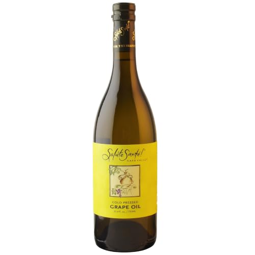 Image of Salute Sante Cold Pressed Grapeseed Oil, 750ml Glass Bottle For Cooking | High smoke point cooking oil with neutral flavor for salad dressings, marinades, sauteing, baking, grilling; non-GMO upcycled