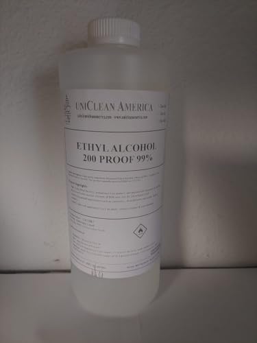 UniClean America Ethyl Alcohol 95.7% - DA Ethyl Alcohol 200 Proof 99% - Made in USA - Size 32 fl oz