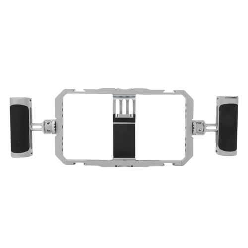 Smartphone Video Rig Cage with Adjustable Bracket, Dual Handles for Effortless Stabilization and Maximum Control, Handheld Film Cage
