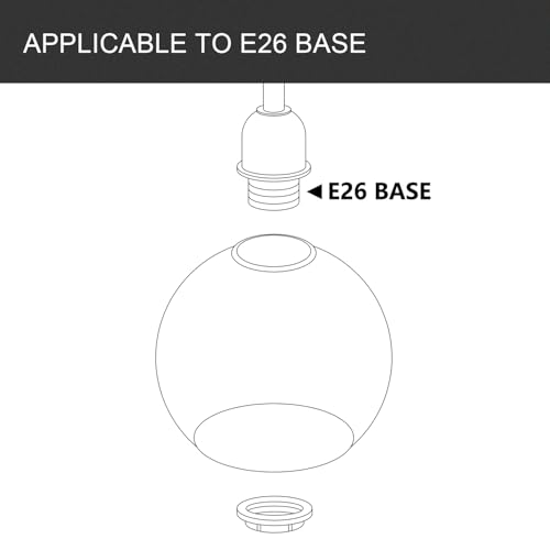 Image of Clear Glass Shade,Replacement Globe & Cover for Lighting Fixture, 8 inch Diameter, Replacement with 1.65 Inch Fitter for Wall Lamps Chandeliers or Ceiling Light (2, 8Inch - Clear Glass)