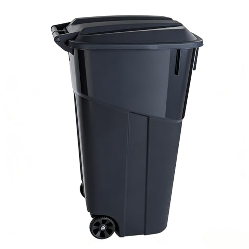 32 Gallon Outdoor Trash Can, Garbage Can with Wheels & Lid, Garbage Bin for Kitchens, Bedrooms,...