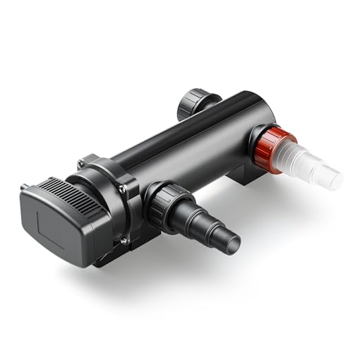 SunSun CUV-318 Teichklärer 3000 l/h / 18 W UVC Vorklärgerät für Teichfilter & Teichpumpe Wasserklärer mit UV-Lampe Lichtfilter zur Algenbekämpfung