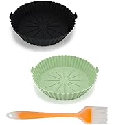 Trifecta Silicone Air Fryer Liner 2 Pcs Round 9 inch Baking Parchment Air Fryer Silicone pot Bowl...