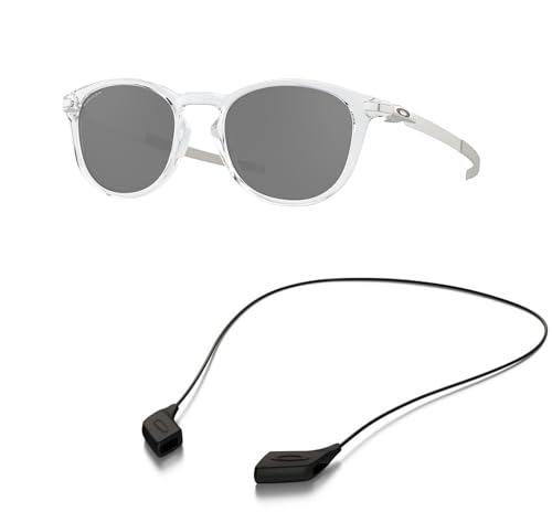 Oakley OO9439 Sunglasses Bundle: OO 9439 943902 Pitchman R Polished Clear Priz and Medium Black leash Accessory kit2