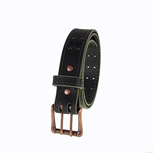 Men’s Classic Leather Belt, Double Prong Retro Style, Antique Copper Buckle, 1 ½” Width, Amish handmade in the USA4