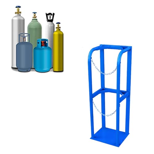 Chariot porte-bouteilles de gaz acier roulettes support oxygène