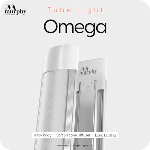Image of Murphy Omega 60W E26 LED Tube Light | Ultra-Slim 4ft Aluminium Batten | Ultra Bright & Flicker-Free Cool White (Pack of 2)