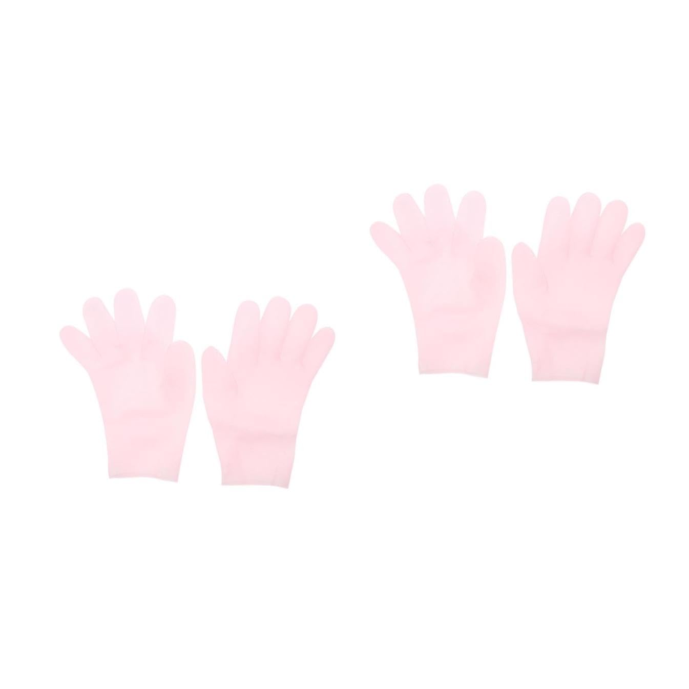 2 pares de guantes hidratantes para el cuidado de las manos, guantes de algodón, exfoliantes para mujer, guantes suavizantes, guantes de spa de gel rosa, sebs, cosméticos,