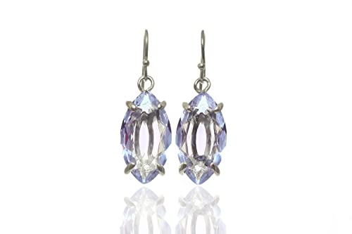 Boucles d'oreilles en tanzanite artisanales en argent pour un style vintage chic