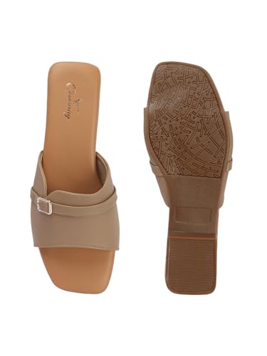 Image of CHINRAAG Flat Sandal for women and Girl's Colour : Beige