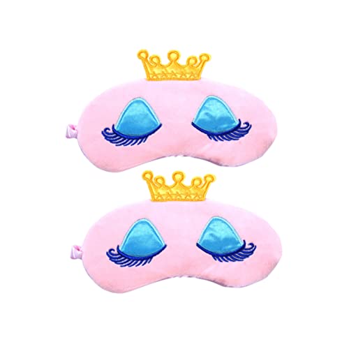 NOLITOY 2 Piezas Dormir Con Los Ojos Vendados Para Niña Accesorio Para Dormir Tiara Antifaz Para Máscara De Ojos De Dibujos Animados Venda De Ojo De Pestañas Largas Rosa