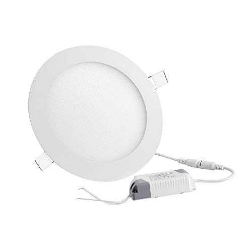 DELight 9W 6 LED Recessed Lighting 10 Pack Ultra-thin 6000-6500K Round Ceiling Panel Light 60W Equivalent
