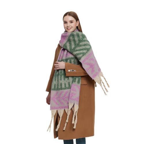 Big Scarf for Women Knit Stripe Shawls Fall Winter Long Scarves Soft Tassels Scarfs Fashion Winter Warm Pashmina3