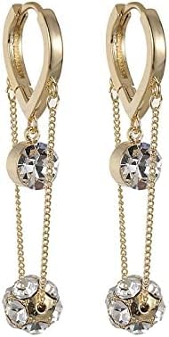 Arzonai Korean long love ear buckle new diamond-studded ball tassel love earrings female sweet temperament autumn earrings for Women and Girls (B0D1NCFC2F) Amazon Price History, Amazon Price Tracker