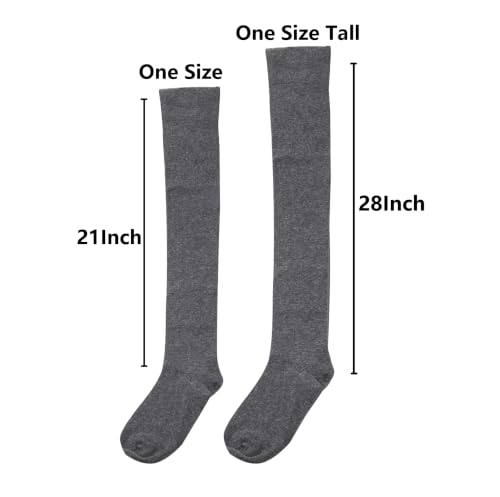 Image of Bestjybt Women Thigh High Socks Cotton Warm Long Over Knee High Stockings | Knee High Socks, Stay Up, Non-slip, Comfortable, Soft, Thick, Leg Warmers, Smooth Look, Well Made, Costume