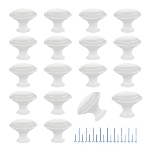 JOY DECOR 10 Pack White Cabinet Knobs