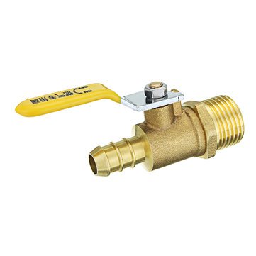 Generic Brass Gas Ball Valves Lever Handle G Thread 1/2" Male X 12Mm Hose Barb Coupler
