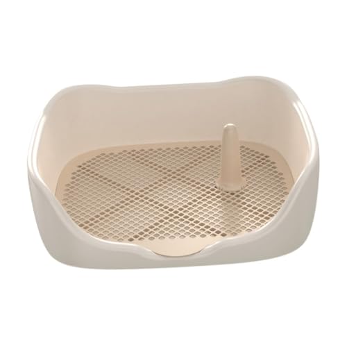 Pet Dog Toilet,Dog Litter Box, Keep Paws and Floors Clean, Puppy Training Potty Tray, Mesh Grids Toilet, White Medium
