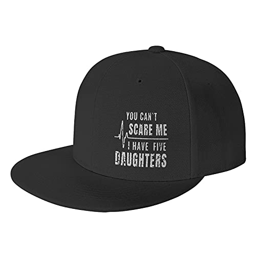 YINGJIE You Can't Scare Me I Have Five Daughters Funny Unisex Adjustable Baseball Cap Washable Casual Hat Visor Hat Black
