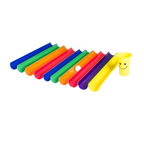 Aymzbd Pipeline Spiel Teambuilding, Kunststoff Interaktives Balancespiel für Teambuilding Gruppenspiele, Pipeline Teamspiel Partyspiel, Kugelspiel Balance Teamwork für Teaminteraktion, 10 Halfpipes