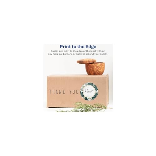 Image of Avery Glossy White Labels, Sure Feed Technology, 3 inch Round Labels, Print-to-The-Edge, Laser /Inkjet, 60 Total (22891)